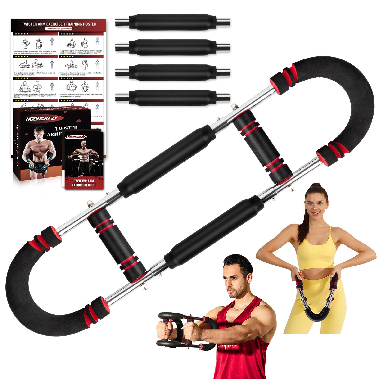 Adjustable Twister Arm Trainer for Men & Women, Enhancing Upper Body Muscle, Home Fitness Equipment with 4 Spring & Trai